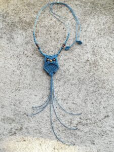 Macrame owl necklace